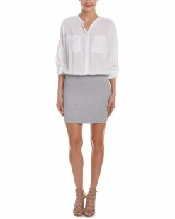 Wholesale 👍 Splendid 👩 womens Ribbed Blouson 👗 Dress, M, White ⭐