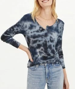 Best reviews of ๐งจ Splendid Thermal Long Sleeve Henley Tee In Midnight Tie Dye ๐ฅ