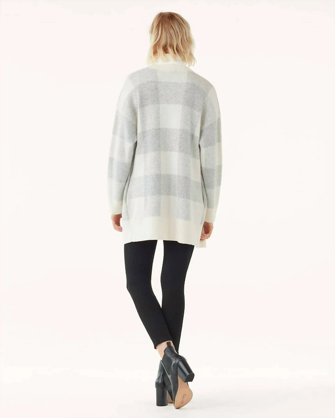 New ๐ Splendid Aurora Soft Cashmere Plaid Cardigan in Grey/White โ 5 New ๐ Splendid Aurora Soft Cashmere Plaid Cardigan in Grey/White โ - Image 3